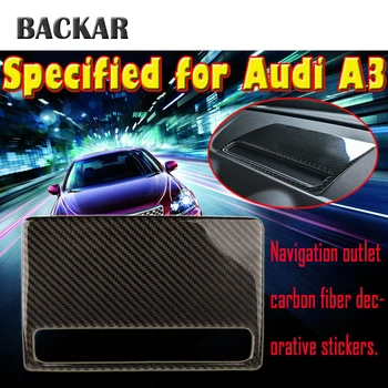 

BACKAR Carbon Fiber Dashboard Navigation Decorative GPS Stickers Protective Covers For Audi A3 8V 8p 8l 2012-2017 Accessories
