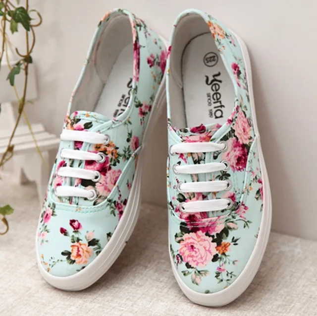 floral canvas sneakers