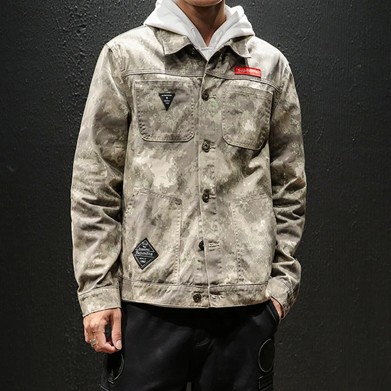 military clothes men fashions streetwear tactical coat Turn-down Collar ceket homme camouflage jacket jassen mannen bombers