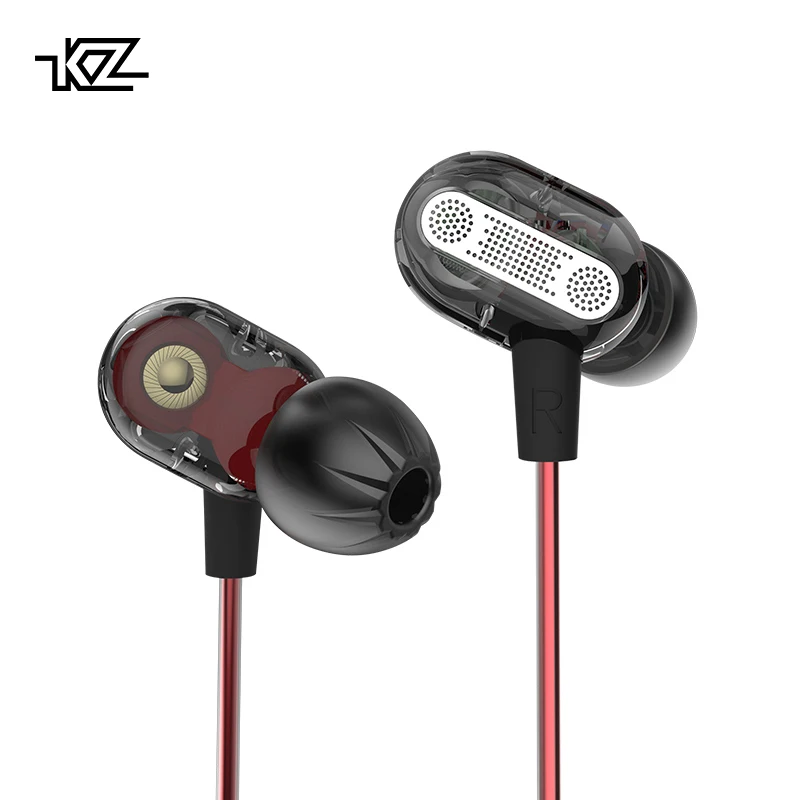 KZ ZSE динамический двойной драйвер наушники в ухо гарнитура аудио мониторы шумоизоляция HiFi музыка спортивные наушники