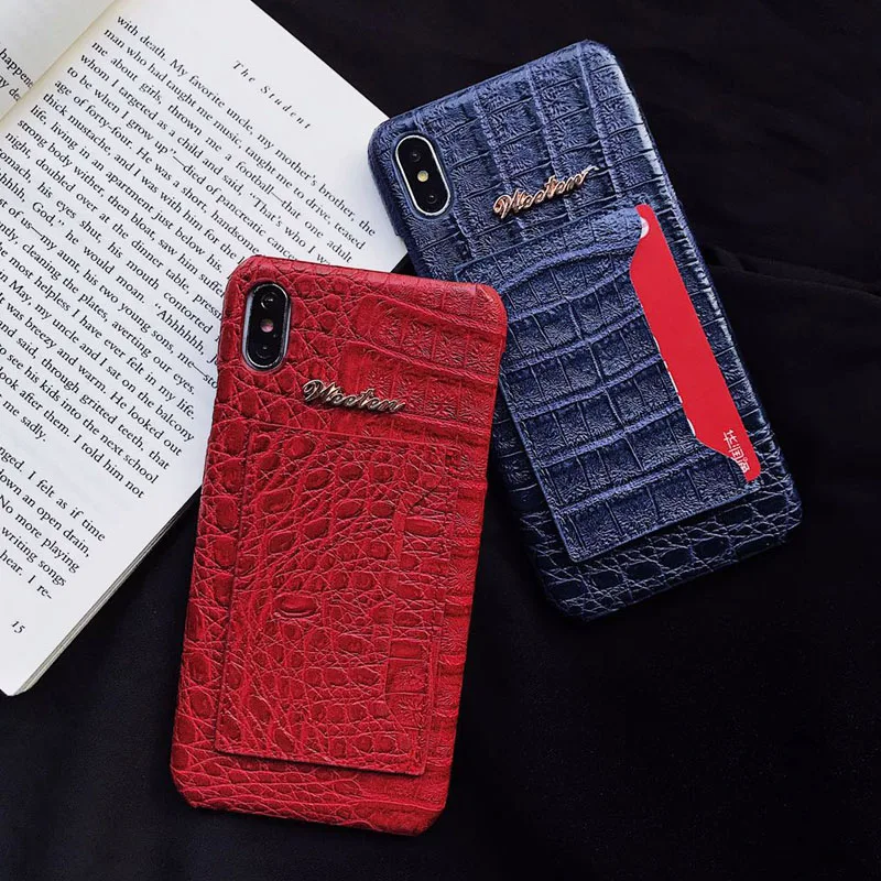 

For iPhone 6 6s Xs Max PU Leather Crocodile Texture Stand Case For iphone X XR 7 8 Plus Money ID Card Solt Pocket Back Cover