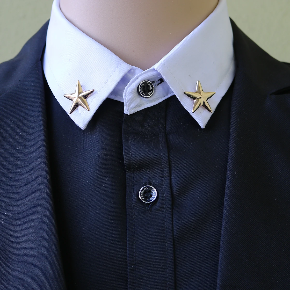 i-Remiel Korean Little Star Brooch Badges Men's and Women's Blouses Five Pointed Star Shirt Collar Pins and Brooches Accessories