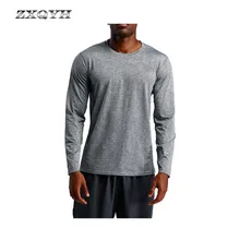 ZXQYH Для мужчин быстросохнущая Футболки с длинным рукавом Спортивные топы Пеший Туризм бег рубашки эластичные футболки для альпинистов тренажерный зал на свежем воздухе фитнес-футболки
