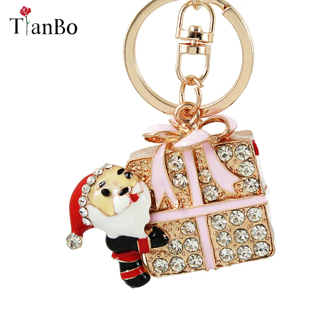 

New Santa Claus Hides Gift Car Keychain Holder Chaveiro Bag Charm Key Chain Pendant Boys Girl Women Gift Jewelry
