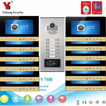 

YobangSecurity Video Intercom 7Inch Video Door Phone Doorbell Chime RFID Access Control With Video Recording Take Photo Function