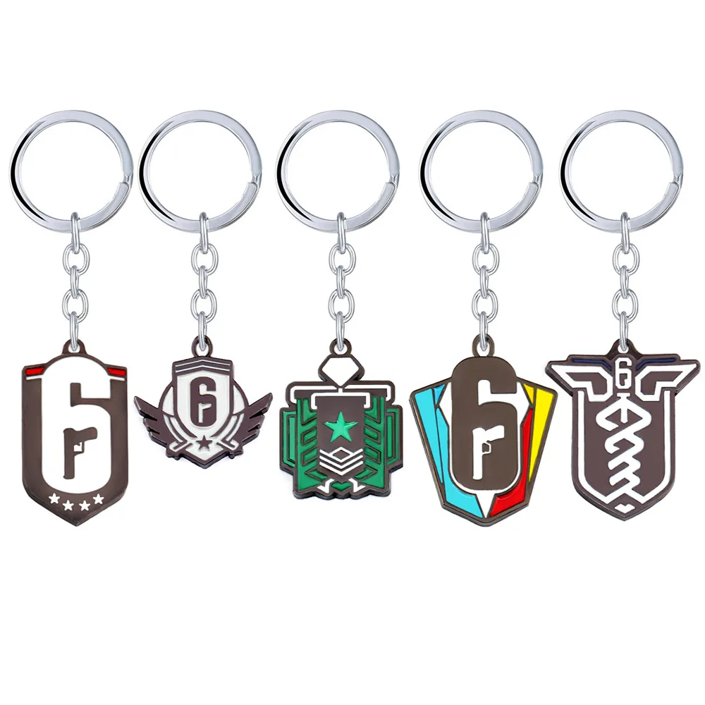 

Game Rainbow Six Siege Keychains for Men Best Friend Tom Clancy Key Chain Women Anime Keyring Holder Porte Clef Dropshipping