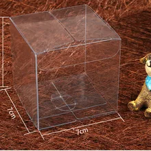 20 шт 7*7*7 см Прозрачное водонепроницаемое ПВХ упаковочные коробки маленькая пластиковая прозрачная коробка для хранения еды/ювелирных изделий/конфет/подарков/косметики