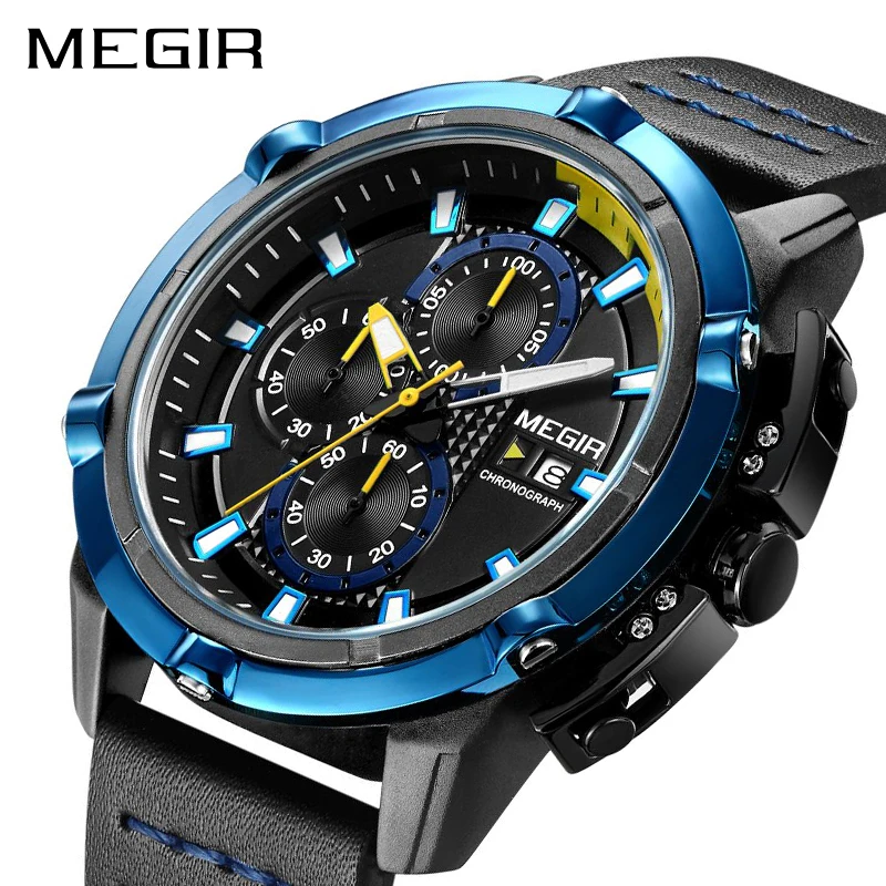 megir men's chronograph analog quartz watch