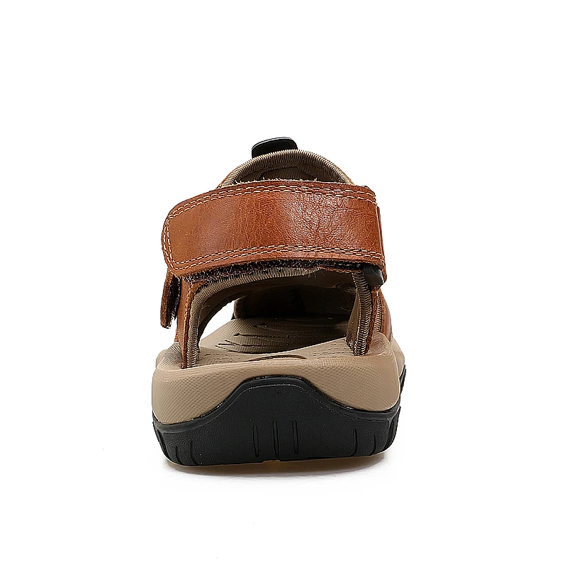 POLALI/мужские летние сандалии; Повседневная обувь из натуральной кожи; мужские пляжные сандалии в римском стиле; брендовая мужская летняя обувь; большие размеры 39-46