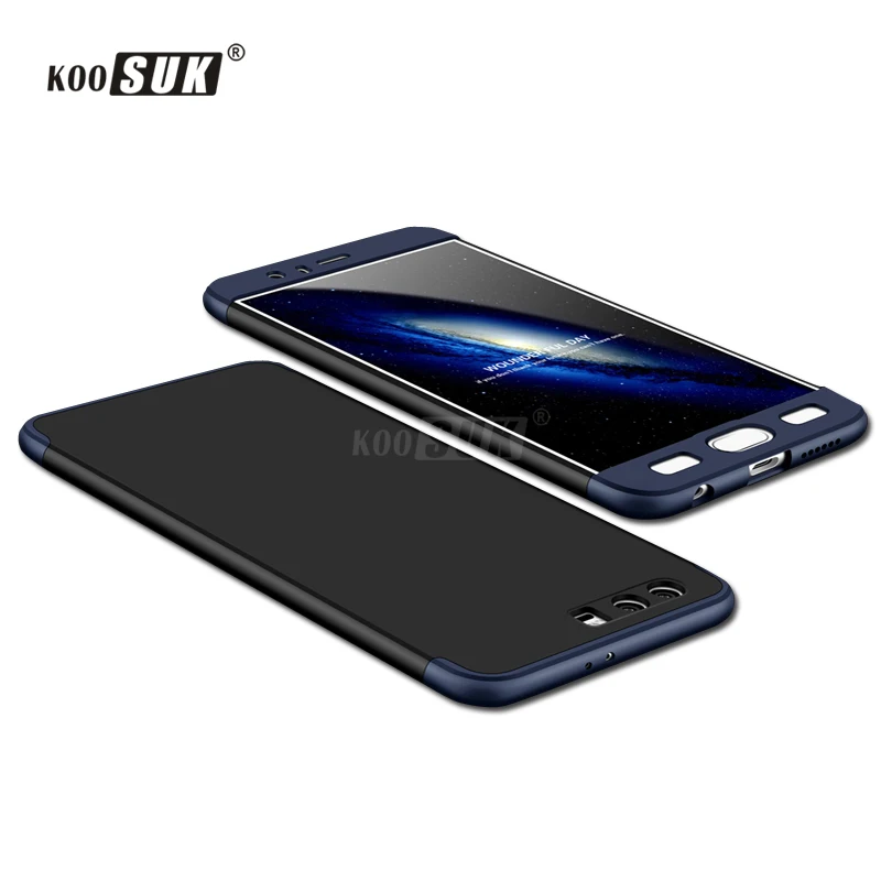 360 Full Protect Case For Huawei Honor 9 Back Cover Capas Fashion Matte 3 in 1 Phone Bag Honor9 Blue Black Coque | Мобильные