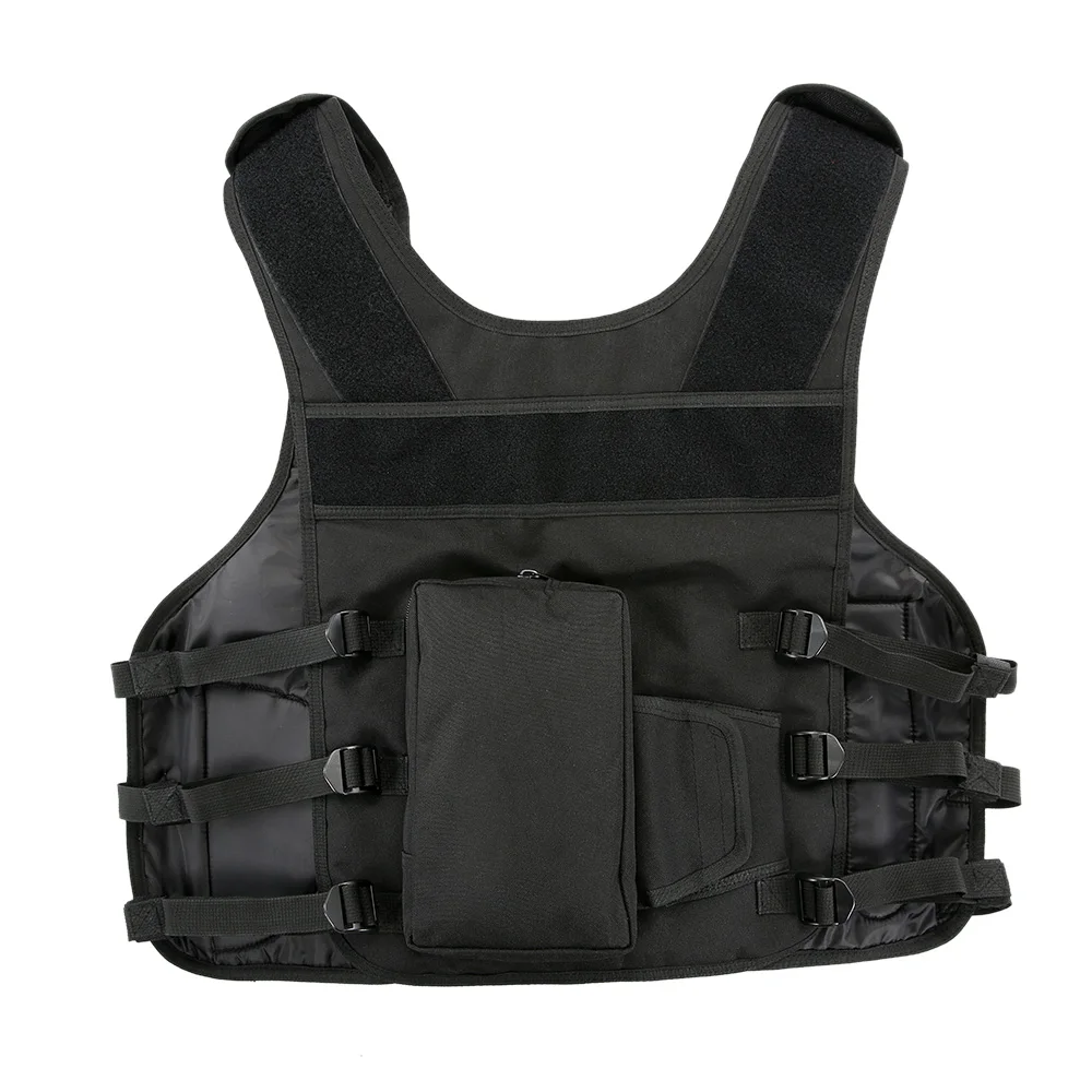 Men Outdoor Hunting Vest Tactical 600D Molle Black 21.7*20.9in Military