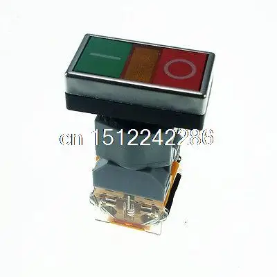 

2pcs Start-stop Double Pushbutton Switch With LED Pilot Lamp Voltage for choose