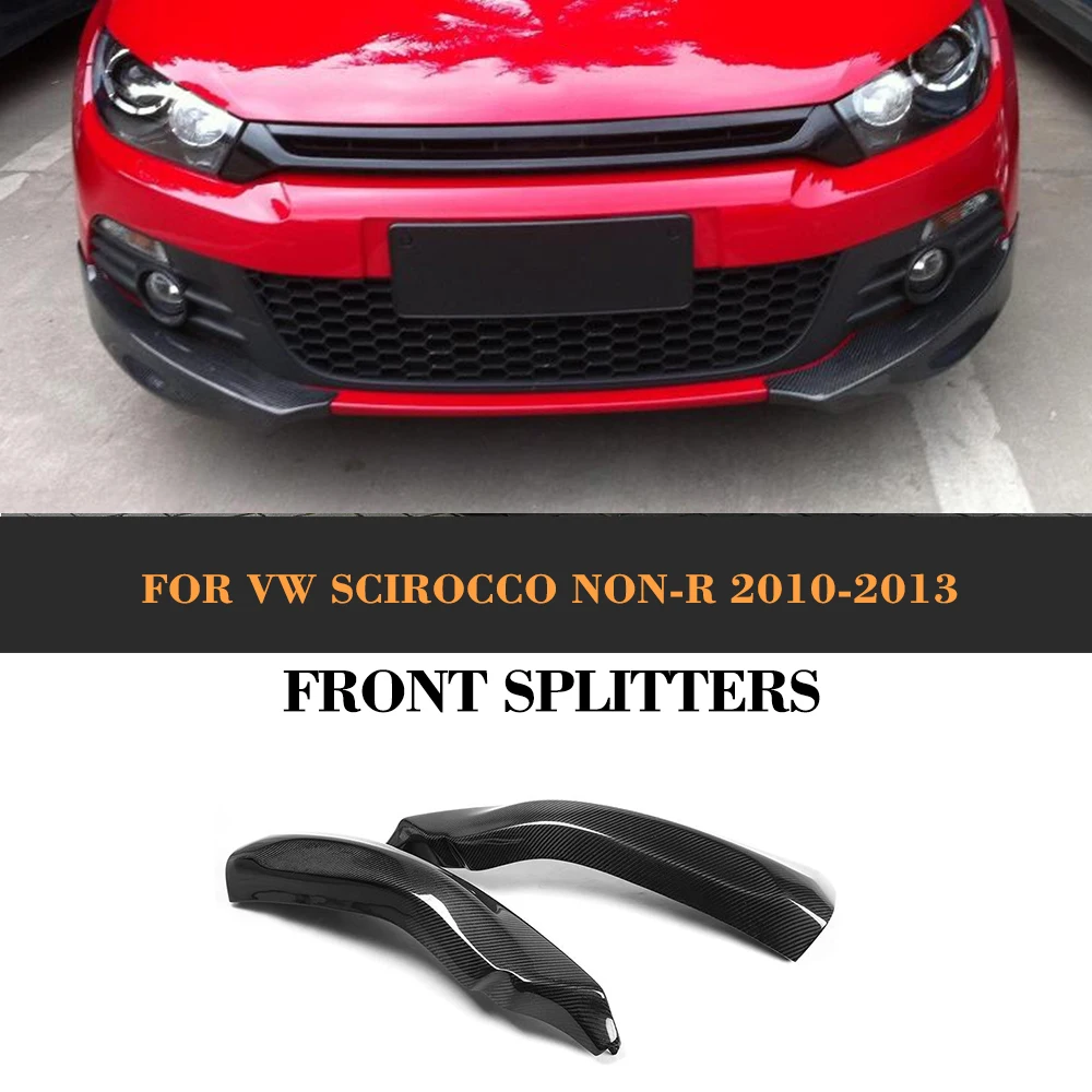 Carbon fiber side apron auto car front bumper splitters Fits for VW
