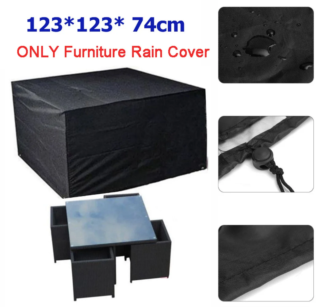 

Heavy Duty Waterproof Rattan Cube Outdoor Garden Furniture UV Rain Dust Cover All-Purpose Covers 123x123x74CM