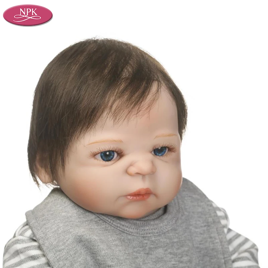 NPK Full Body Silicone Lifelike Boys Reborn Babies Doll 56CM Handmade Boy Doll Newborn Baby Bathe Toy Boneca Reborn Bebe Menino  (1)