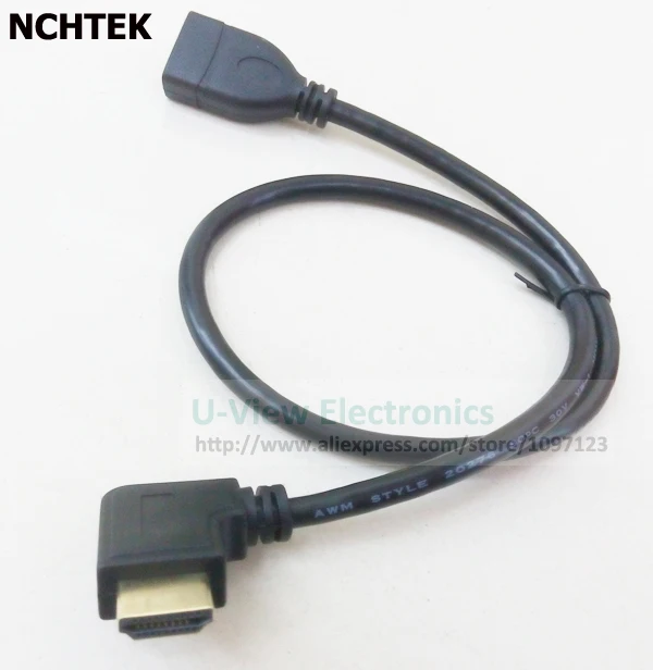 Nchtek слева под углом 90 градусов) HDMI1.4 Тип A Male к женскому удлинитель около 50 см/ DHL /100 шт