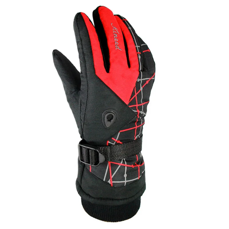 Зимние теплые ветрозащитные лыжные перчатки для спорта на открытом воздухе удобные мужские или женские перчатки для сноуборда или катания на лыжах - Цвет: 8 Black Red
