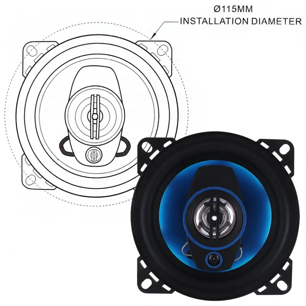 Car Tweeter Speakers 2pcs 4 Inch 3 Way 100W