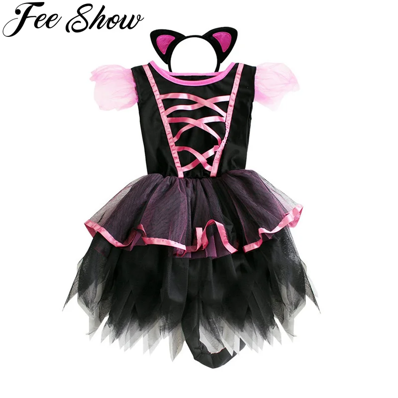 new halloween costume little vampire skirt witch zombie costume snow 2017 cute girls tutu party dress headband halloween costume cosplay party dress witch hat scary clown