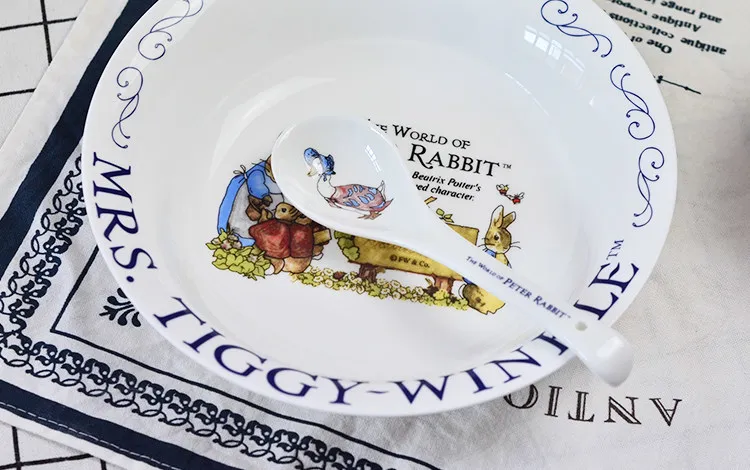 5 шт. Beatrix Potter Bone Китай Ресторан домашняя детская ложка для супа Черпак керамическая Tbsp Питер посуда с кроликами Tbs