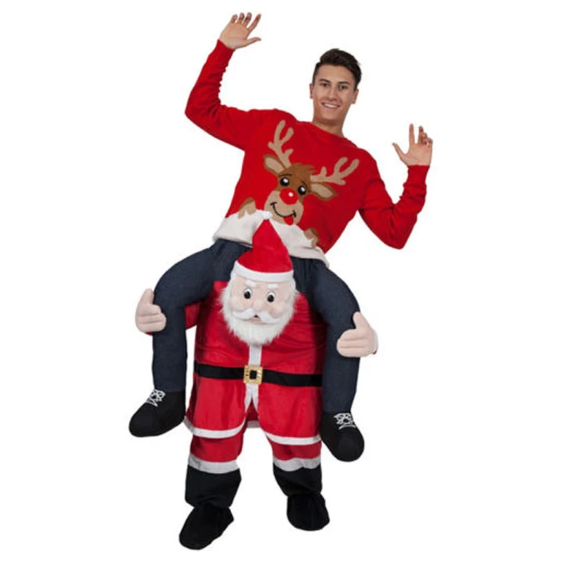 Взрослый Санта Клаус надувная одежда Снеговик езда на носить талисман обратно одежда Хэллоуин Рождество партии Косплей костюмы - Цвет: A