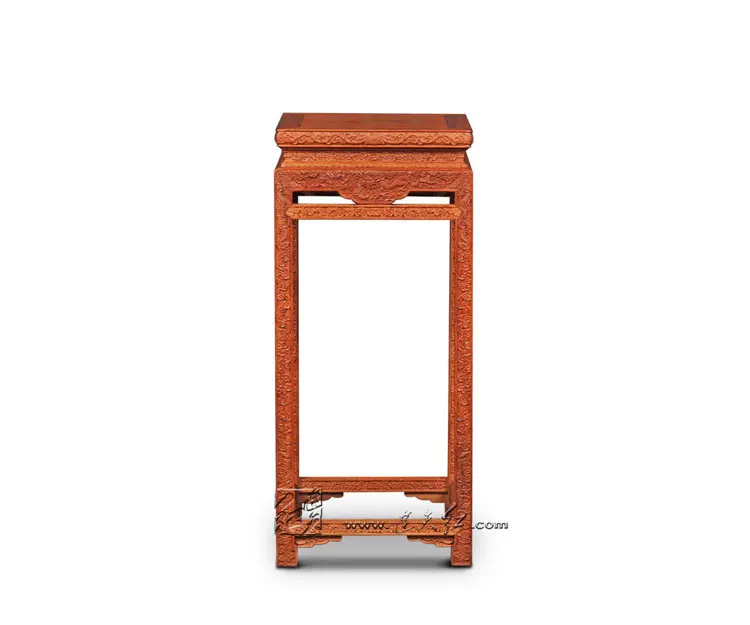 Rosewood High Square Console Table Solid Wood Flower Incense Burner Stand Home Living Room Side End Table Annatto Small Desk New