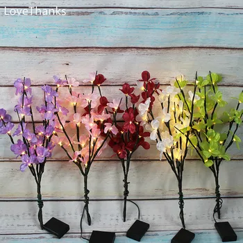 

20" Battery Operated lighted Cherry Blossom Flower Spray With 30 LED Branch Lights Led Flowers Led Decoration Wedding Room Decor