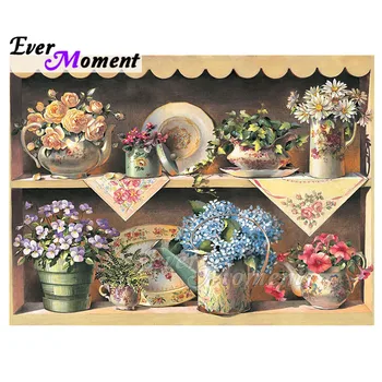 

Ever Moment Diamond Painting 5D DIY Picture Of Rhinestone Cupboard Flower Mosaic Full Square Drill Diamond Embroidery 3F989