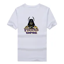 2017 New 100% Cotton vikings Empire T-shirt Star Wars Darth Vader minnesota T Shirt 0104-14 asia size