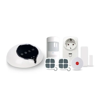 

Intelligent home security alarm system work with smart socket & Android/IOS App control 3G WCDMA alarm system home security