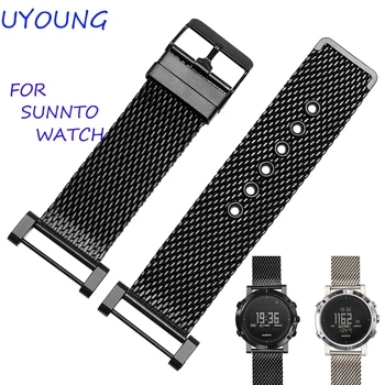 

For Suunto Essential High Quality MiLan Stainless Steel Watchband 24mm Two Types Watch Strap For Suunto Core Traverse Bracelet