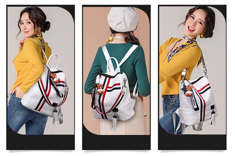 Nevenka Women Leather Backpack Fashion School Bag for Girls Zipper Backpack with Tassel Anti Thief Backpacks Female Travel Bags02