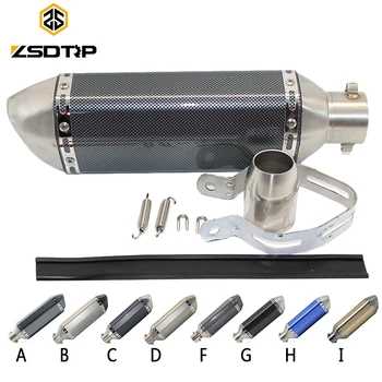 

ZSDTRP Universal Motorcycle Exhaust AK Escape Moto Muffler Pipe With Removable DB Killer GY6 CBR125 CB400 CB600 YZF