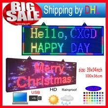 Programmable led sign full color 39 X14 high brightnessP10mm outdoor smd Scrolling text LED display