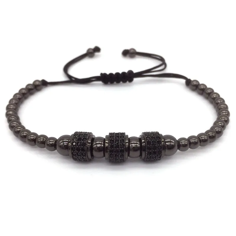 

Hot Fashion Brand Men Bracelet Braided Macrame Jewelry anil arjanda Unisex Pave CZ Charm Bracelet 4MM copper Beads Jewelry Gift