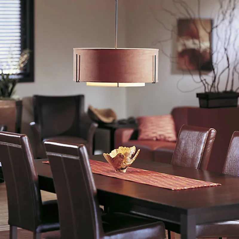 Китайский стиль Led простота искусство ткань Ресторан подвесной светильник Современный столовая свет светильник для кафе Бесплатная