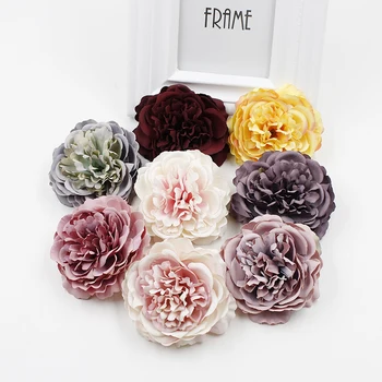 

2pcs 8 CM artificial flower silk peony flower head For wedding party home decoration DIY flower wall gift box scrapbook craft