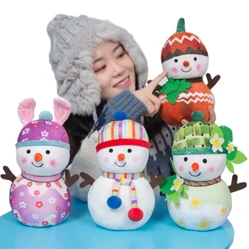 

2019 New 25CM kawaii Four Seasons Plush Snowman Toys Cute Christmas Little Snowman Dolls Children Stuffed Soft Birthday Gift