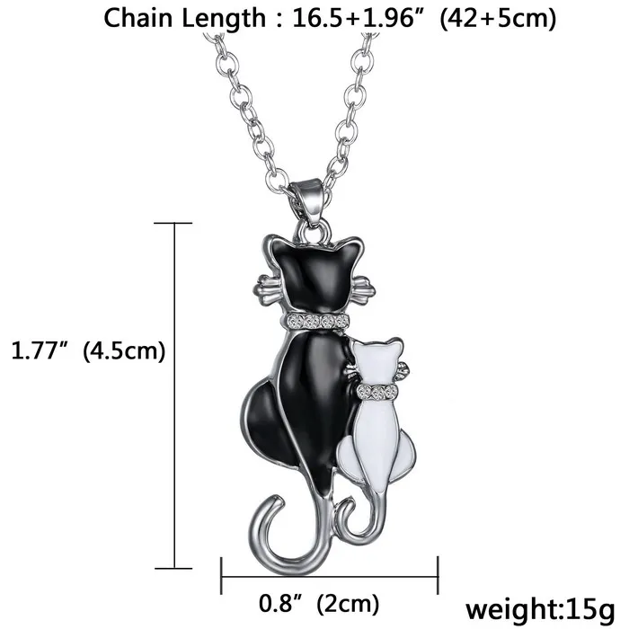 Винтаж Кристалл Черный кот кулон ожерелье мать кошек стразы ожерелья в виде животных Семейные Подарки для матери женские ювелирные изделия