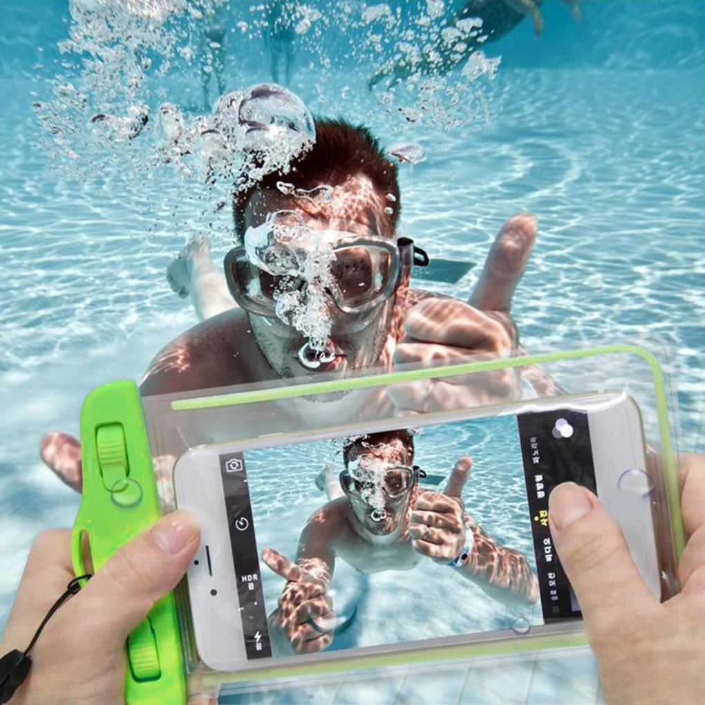 

The Swimming Waterproof Phone Underwater Pouch with Strap Noctilucent PVC Cover Bag Dry Case for Smartphones