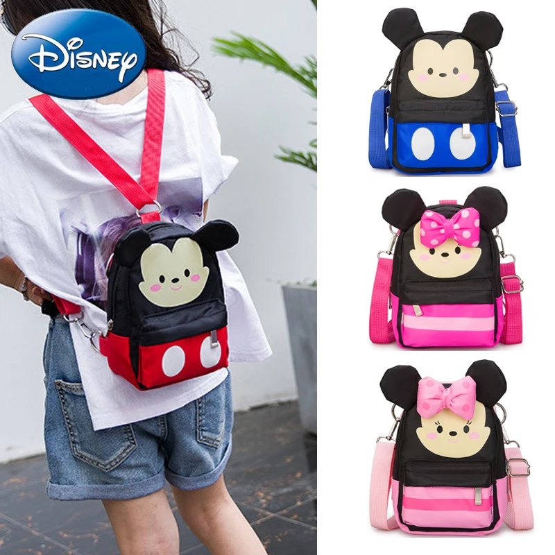 Disney 2018 New Children School Backpack Crossbody Parent Child Bag Kids School Cute Bow ...