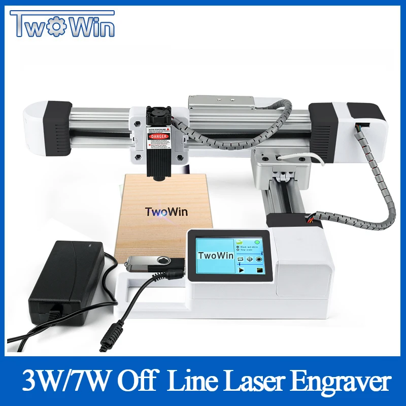 

USB Off 3W/7W Laser Engraver Working Area 155 x 175mm DIY Logo Mark Printer Big Power CNC Laser Engraving Carving Machine Black