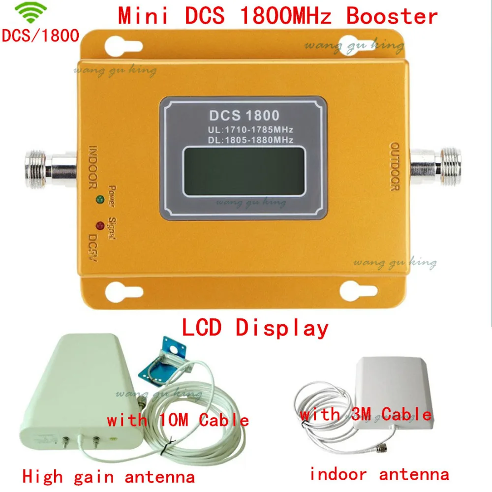 

LCD Display Mobile Phone GSM Repeater 1800MHz Signal Booster / 4G LTE DCS Signal Repeater Amplifier with LPDA Antenna Full Set