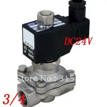5 шт./партия 3/4 ''двухсторонний 2 позиционный Соленоидный клапан 24VDC клапан из нержавеющей стали кислотный Витон