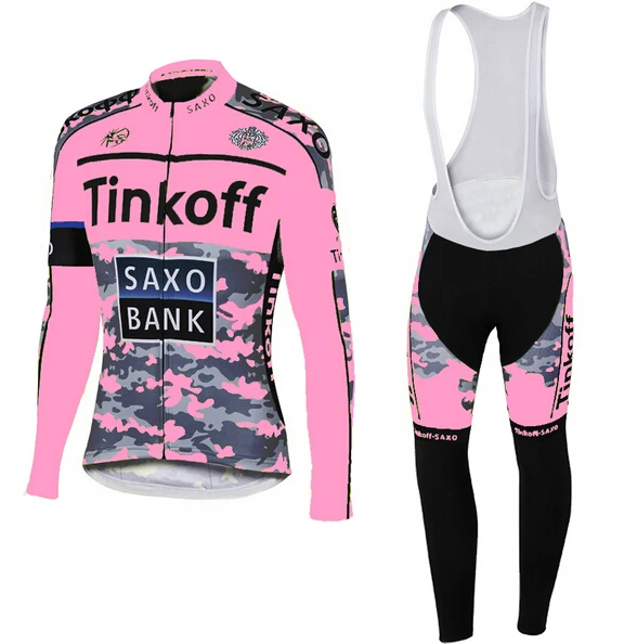

2019 NEW saxo bank Winter Fleece Thermal cycling jersey women pink long sleeve cycling clothing ropa ciclismo sportwear