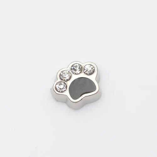 

CRYSTAL SILVER DOG PAW, Floating charm fit floating charm lockets, FC0260,10PCS/LOT