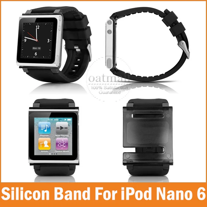 New Silicone Aluminum Wrist Watch Band for Apple iPod Nano 6 6th Generation iwatchz Case Strap
