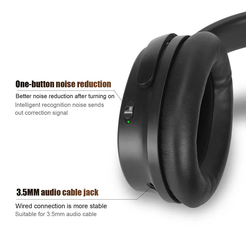 ANC Earphone Active Noise Cancelling Wireless Bluetooth V5.0+EDR Headphones Headset HiFi Stereo with Microphone for Smartphones (7)