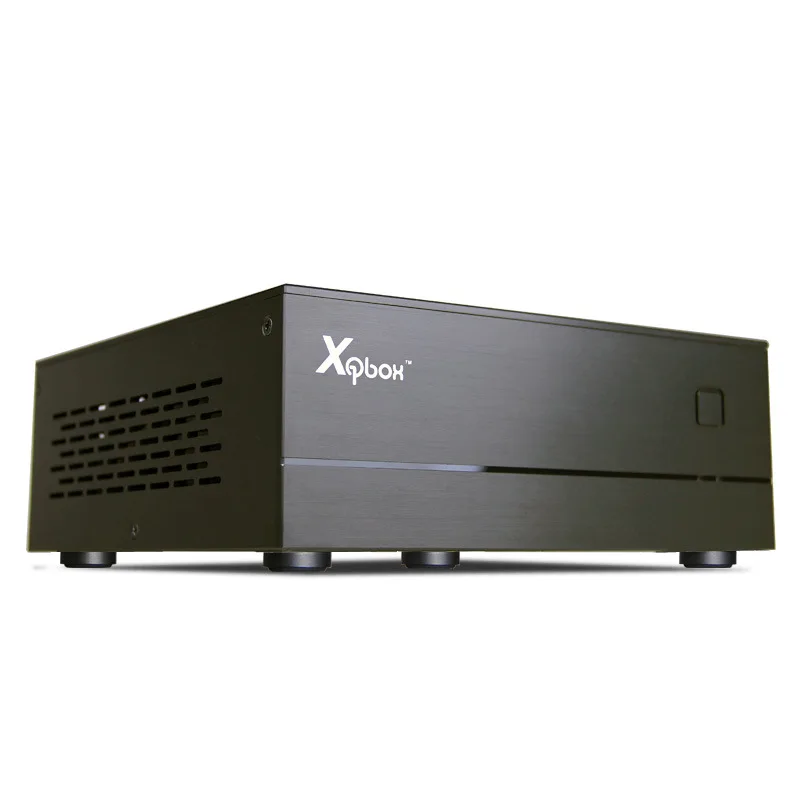 AC-DC HTPC ITX мини компьютерный корпус в алюминиевом портфеле домашний кинотеатр компьютерная коробка Настольный игровой ПК корпус небольшой корпус ITX - Color: Black all aluminum