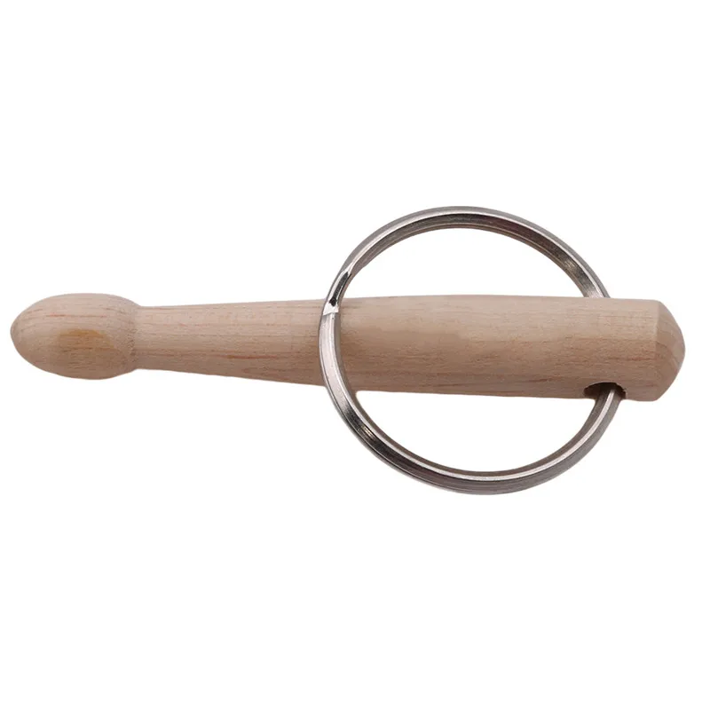 Wood Drumsticks Percussion Key Ring Chain Keyrings Mini Drum Sticks